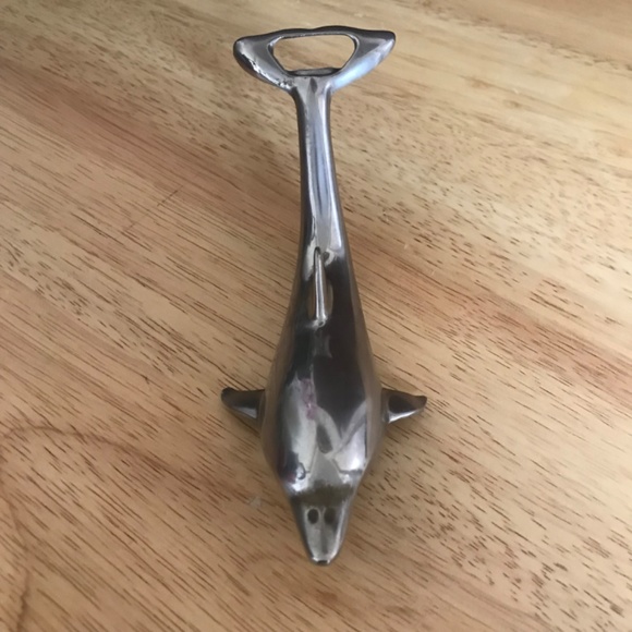 Vintage Chrome Dolphin Shaped Bottle Opener - Picture 7 of 10